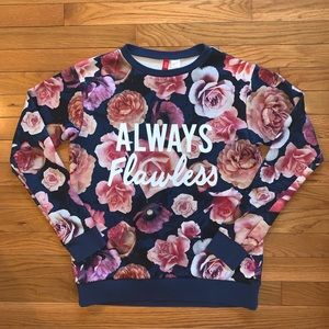 H&M Designer Floral Crewneck Sweatshirt